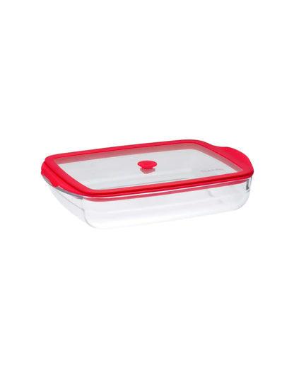 Dubblin Latino Rectangle Borosilicate Glass Baking Dish with Lid 800 ml