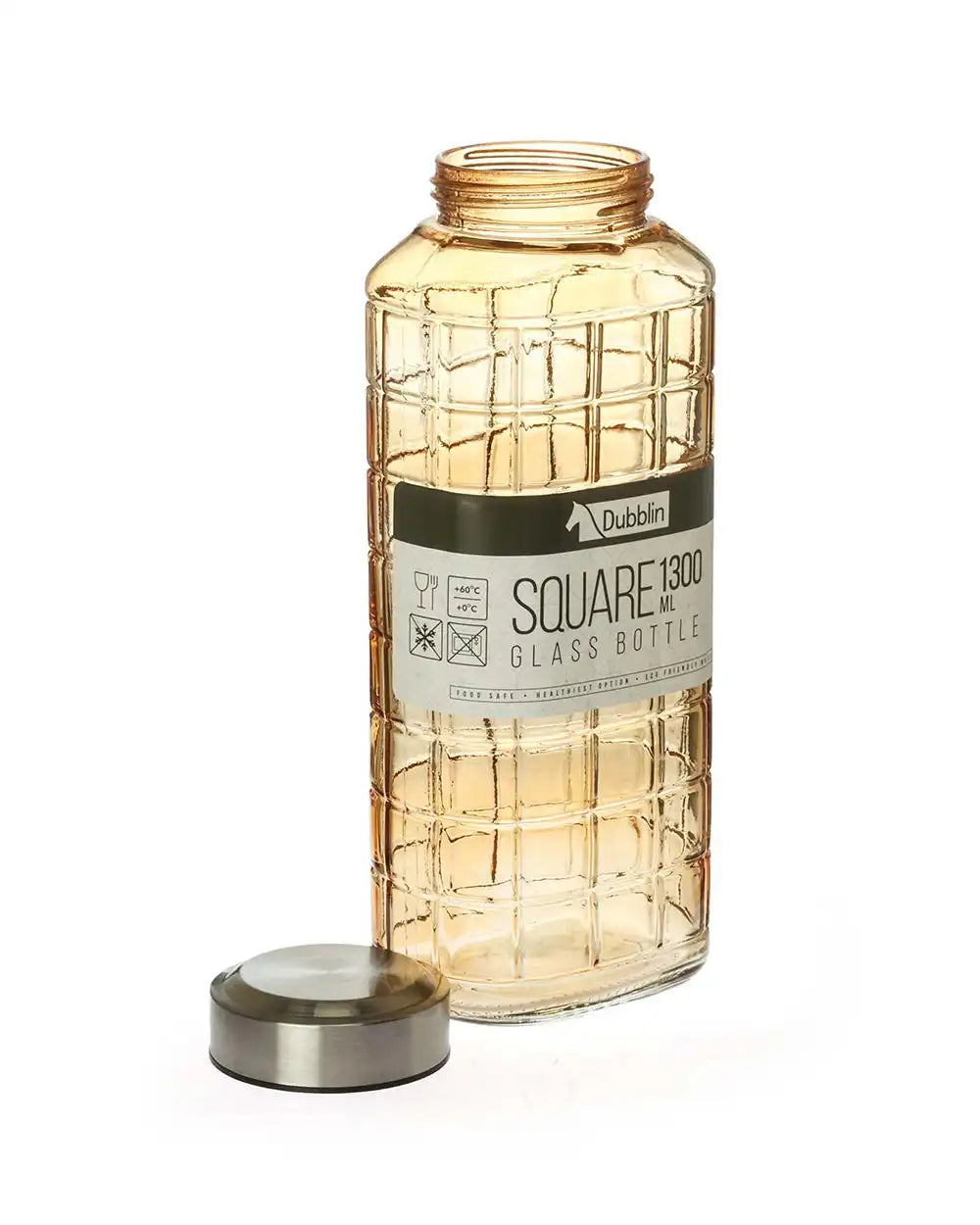 Dubblin Square Glass Water Bottle 1300 ml