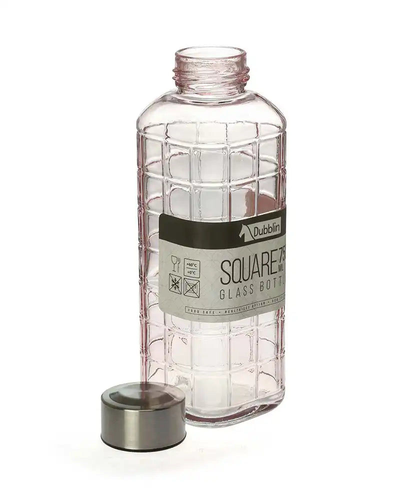Dubblin Square Glass Water Bottle 750 ml