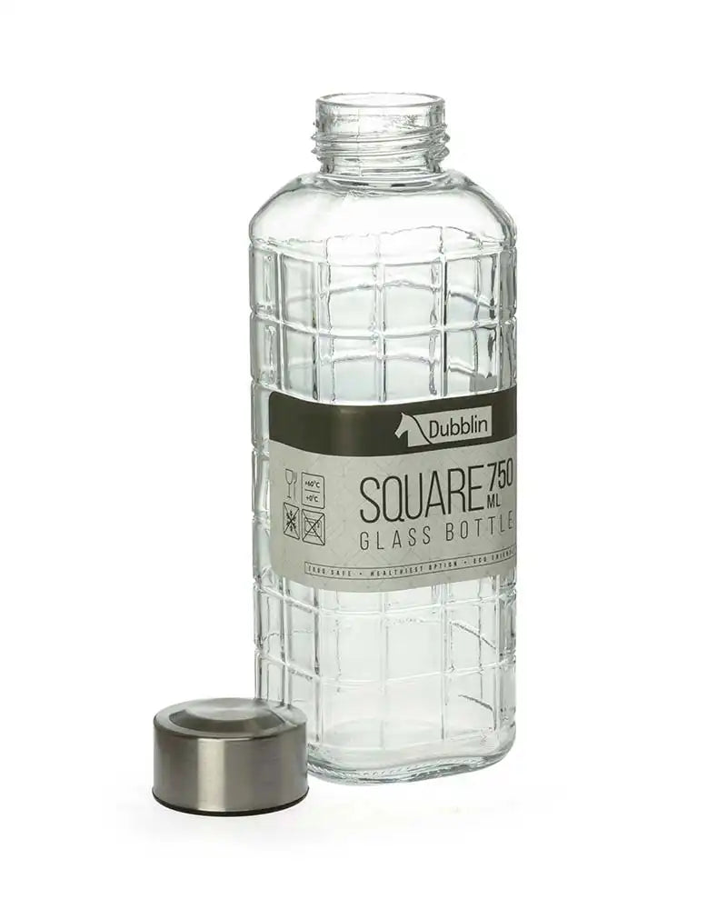 Dubblin Square Glass Water Bottle 750 ml