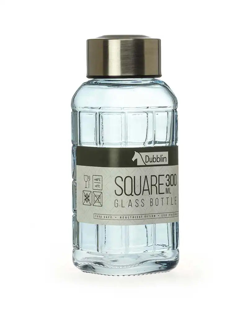 Dubblin Square Glass Water Bottle 300 ml