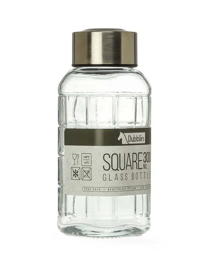 Dubblin Square Glass Water Bottle 300 ml