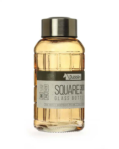 Dubblin Square Glass Water Bottle 300 ml
