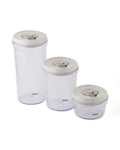 Dubblin Smart Lock Jar Set of 3 Round Storage Containers
