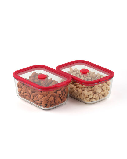 Dubblin Grace Glass Gift Set of 2 Rectangle Containers 800 ml