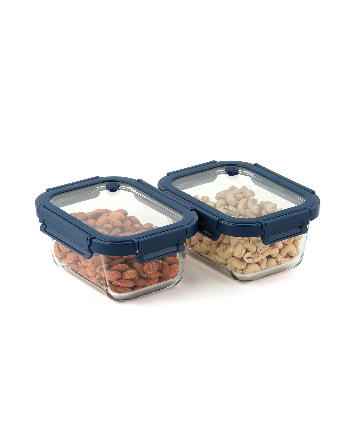 Dubblin Florish Glass Gift Set of 2 Rectangle Deep Containers 800 ml