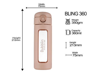 Dubblin Bling Glass Water Bottle