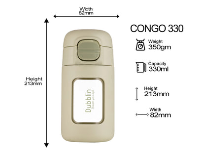 Dubblin Congo Glass Water Bottle 330 ml