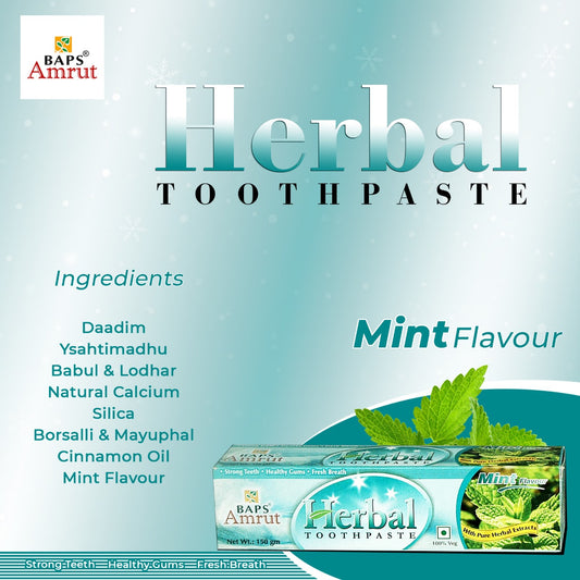 Baps Amrut Herbal Toothpaste Mint Flavour - PUSHMYCART