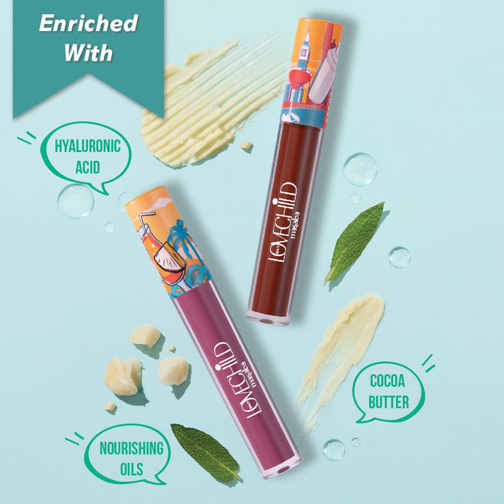 LoveChild Jamun Cooler | Mamma mia! Lush|Matte Lip Crème Plum | Intense Hydration