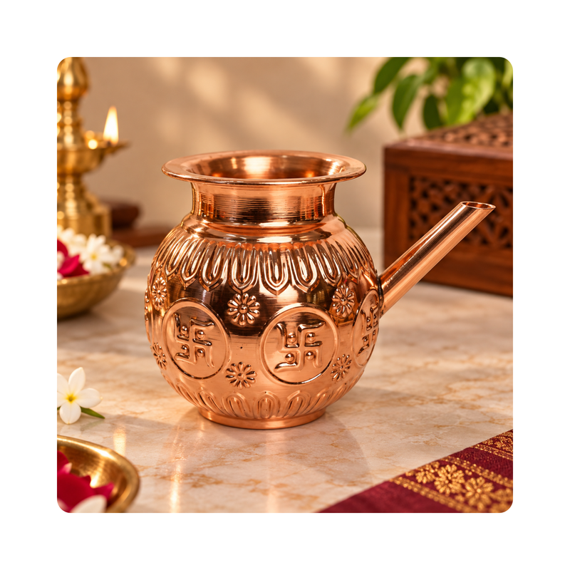 Pure Copper Design Karwa Lota Kalash 4