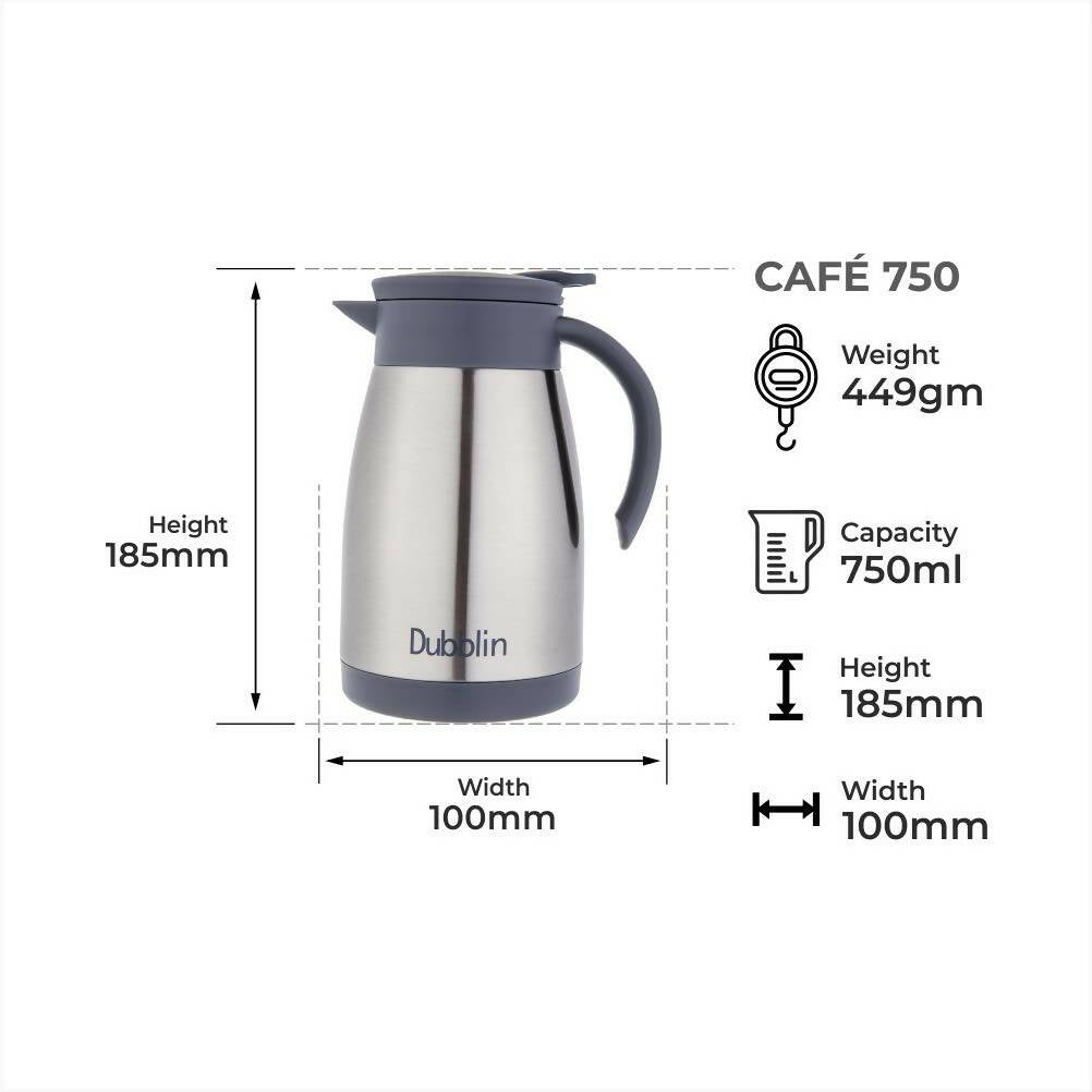 Dubblin Cafe Stainless Steel Double Wall Vacuum Insulated Thermos Flask