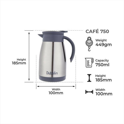 Dubblin Cafe Stainless Steel Double Wall Vacuum Insulated Thermos Flask
