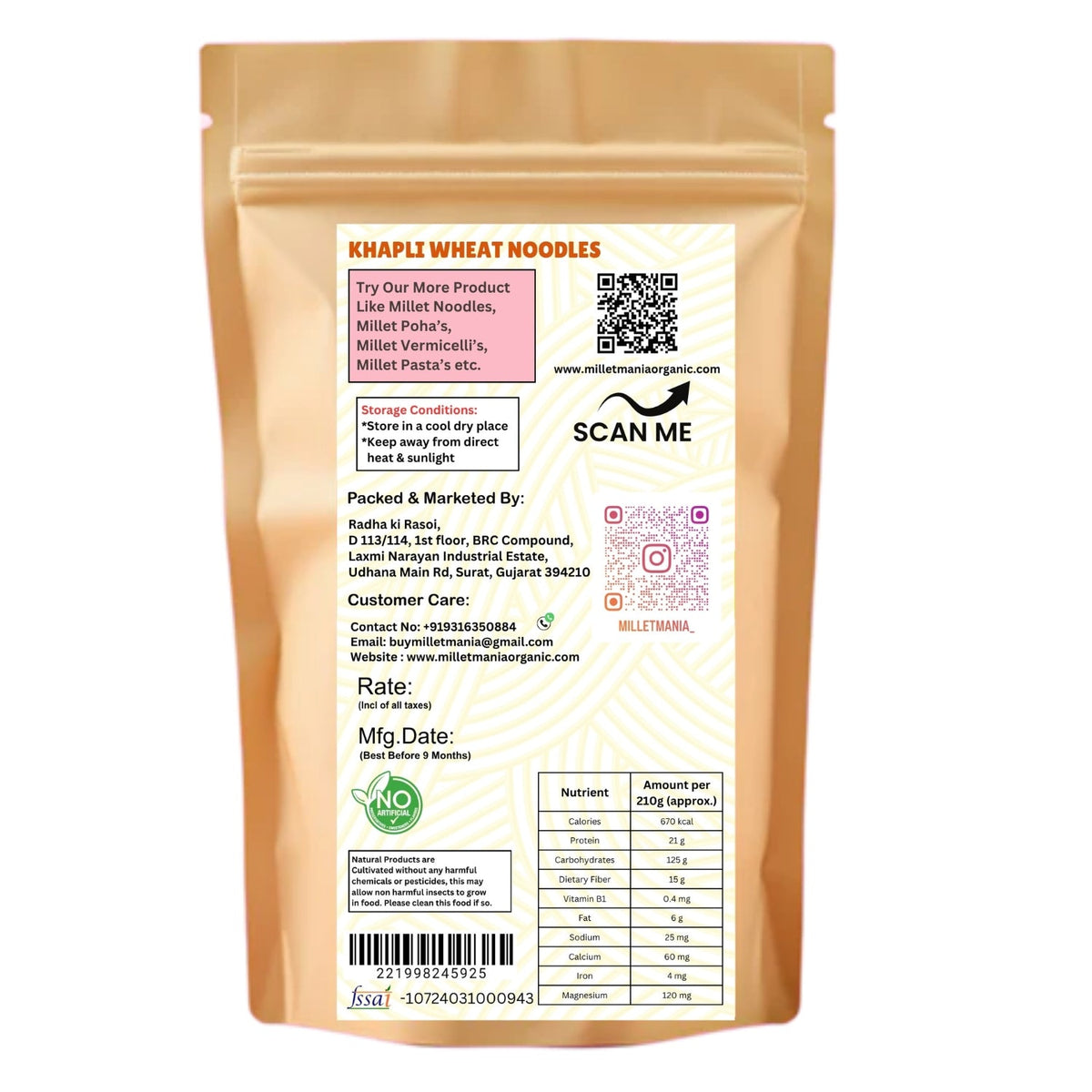 Millet Mania Khapli Wheat Noodles