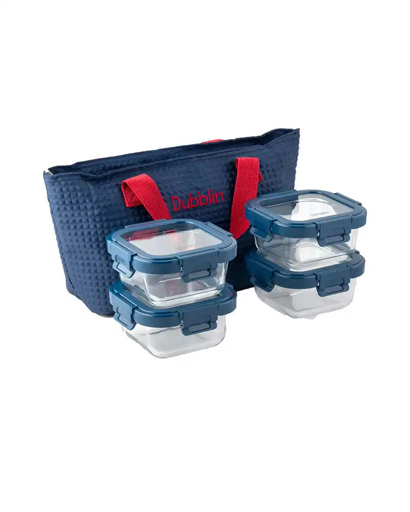Dubblin Elite Glass Lunch Box Set of 4