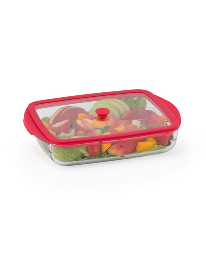 Dubblin Latino Rectangle Borosilicate Glass Baking Dish with Lid 800 ml