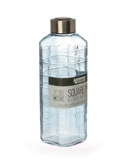 Dubblin Square Glass Water Bottle 1000 ml