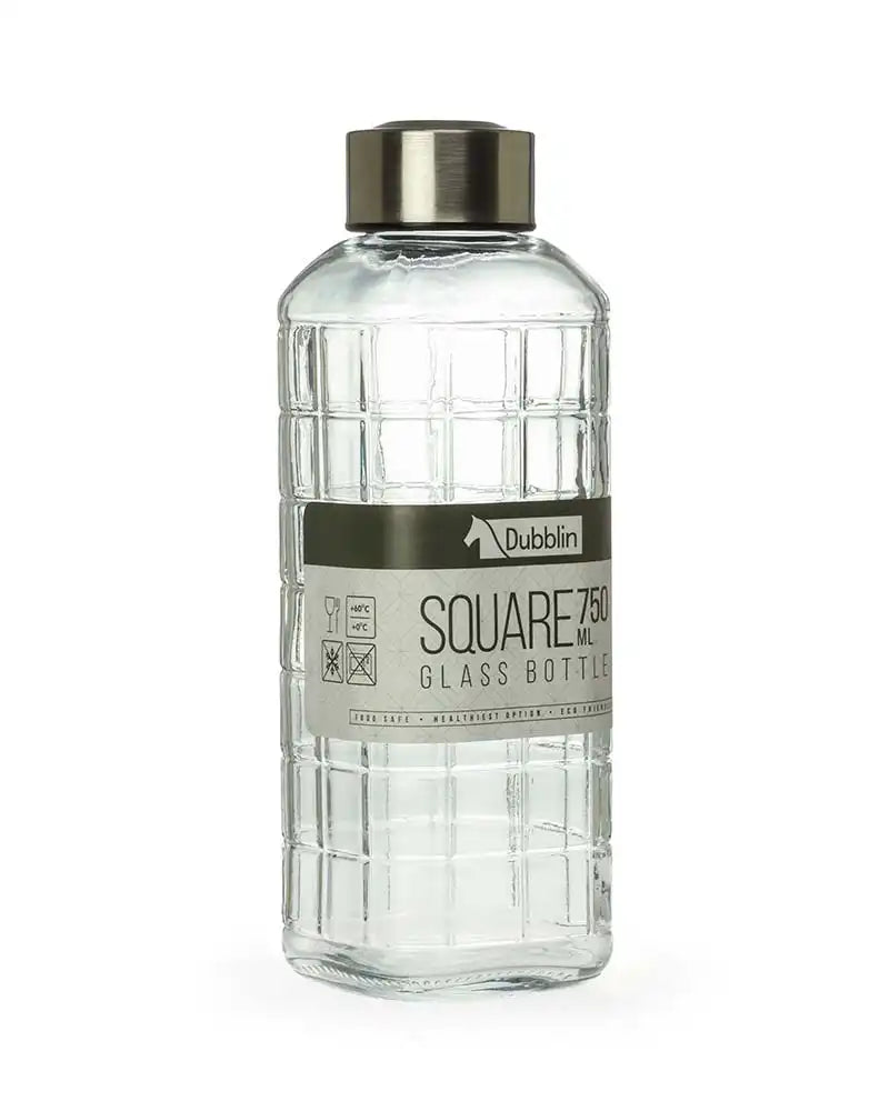 Dubblin Square Glass Water Bottle 750 ml