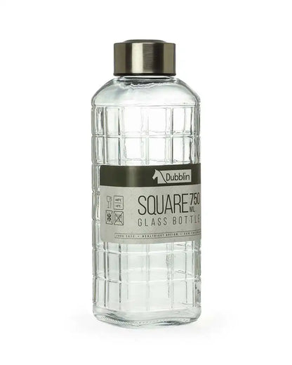 Dubblin Square Glass Water Bottle 750 ml
