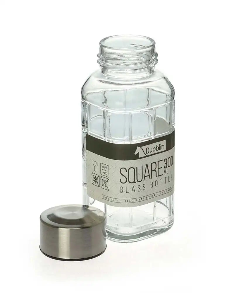 Dubblin Square Glass Water Bottle 300 ml