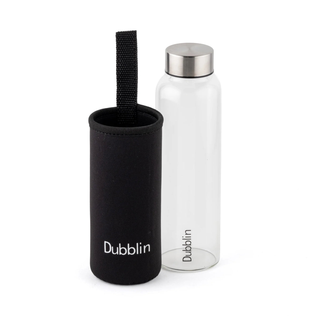 Dubblin Stream With Bag Glass Water Bottle 400 ml
