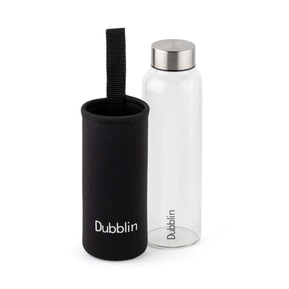 Dubblin Stream With Bag Glass Water Bottle 400 ml