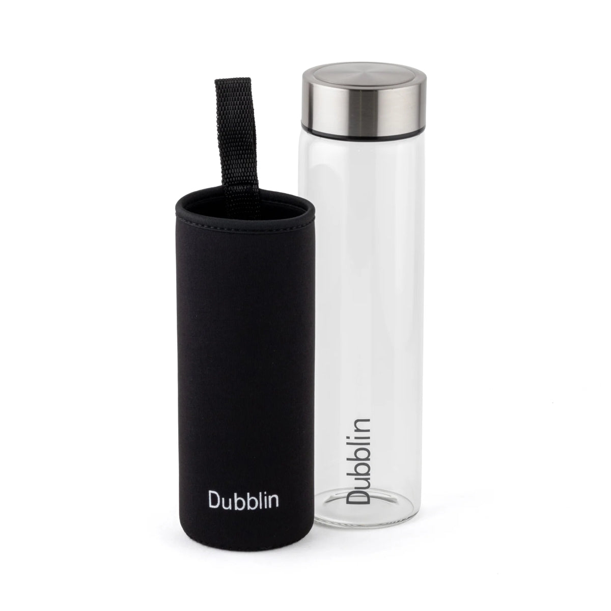 Dubblin Stream With Bag Glass Water Bottle 600 ml