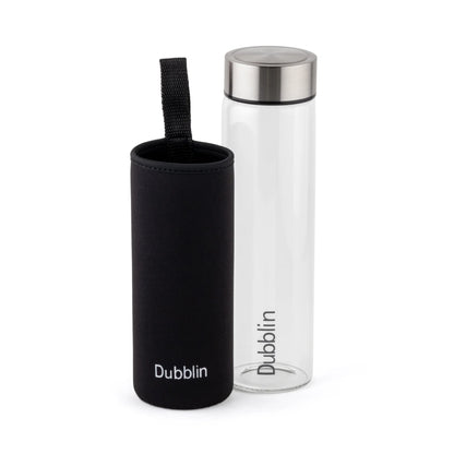 Dubblin Stream With Bag Glass Water Bottle 600 ml