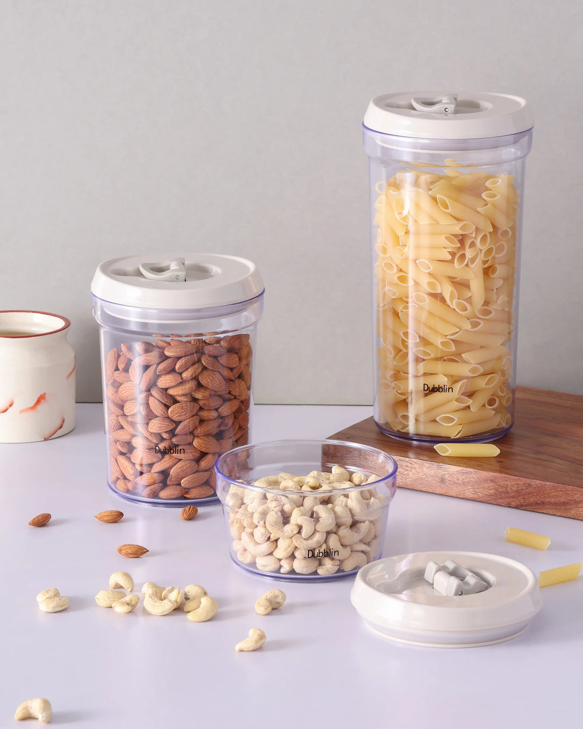 Dubblin Smart Lock Jar Set of 3 Round Storage Containers