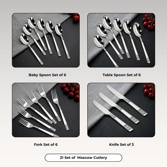 Vinod Stainless Steel Moscow Cutlery 21 piece set - view 2