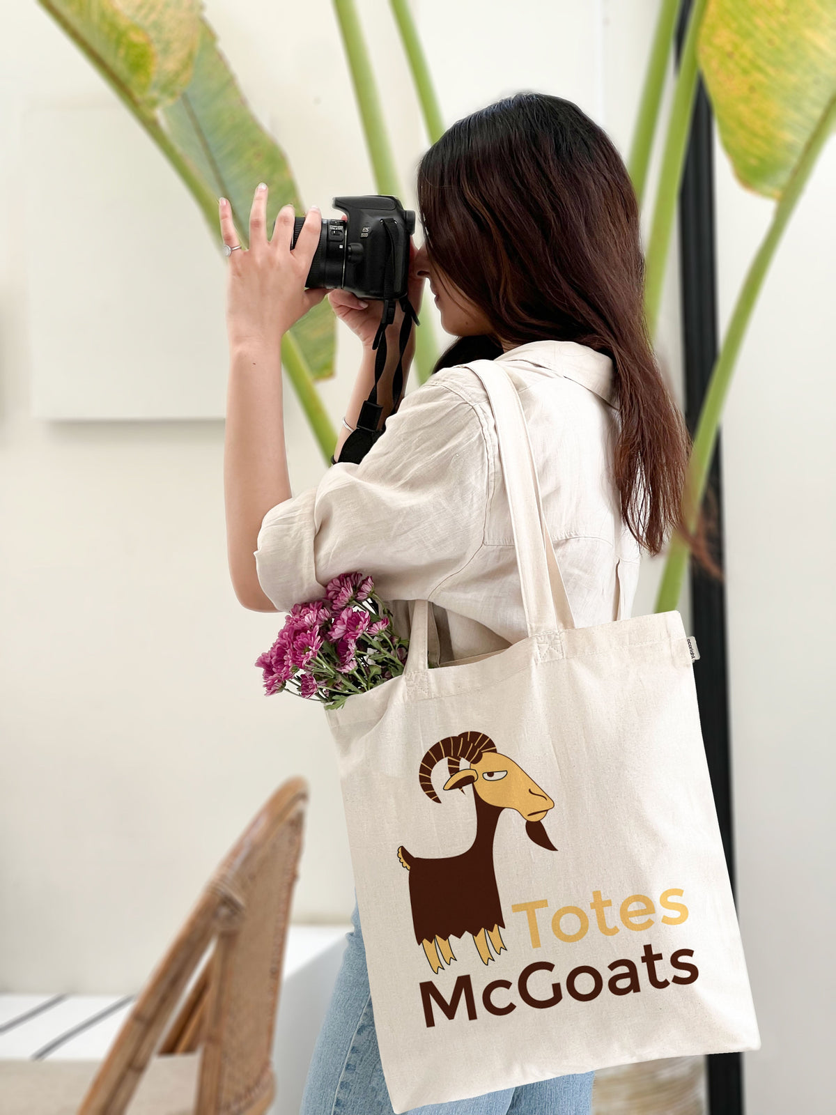 Ecoright SIMPLE TOTE BAG - MC. GOATS- NATURAL