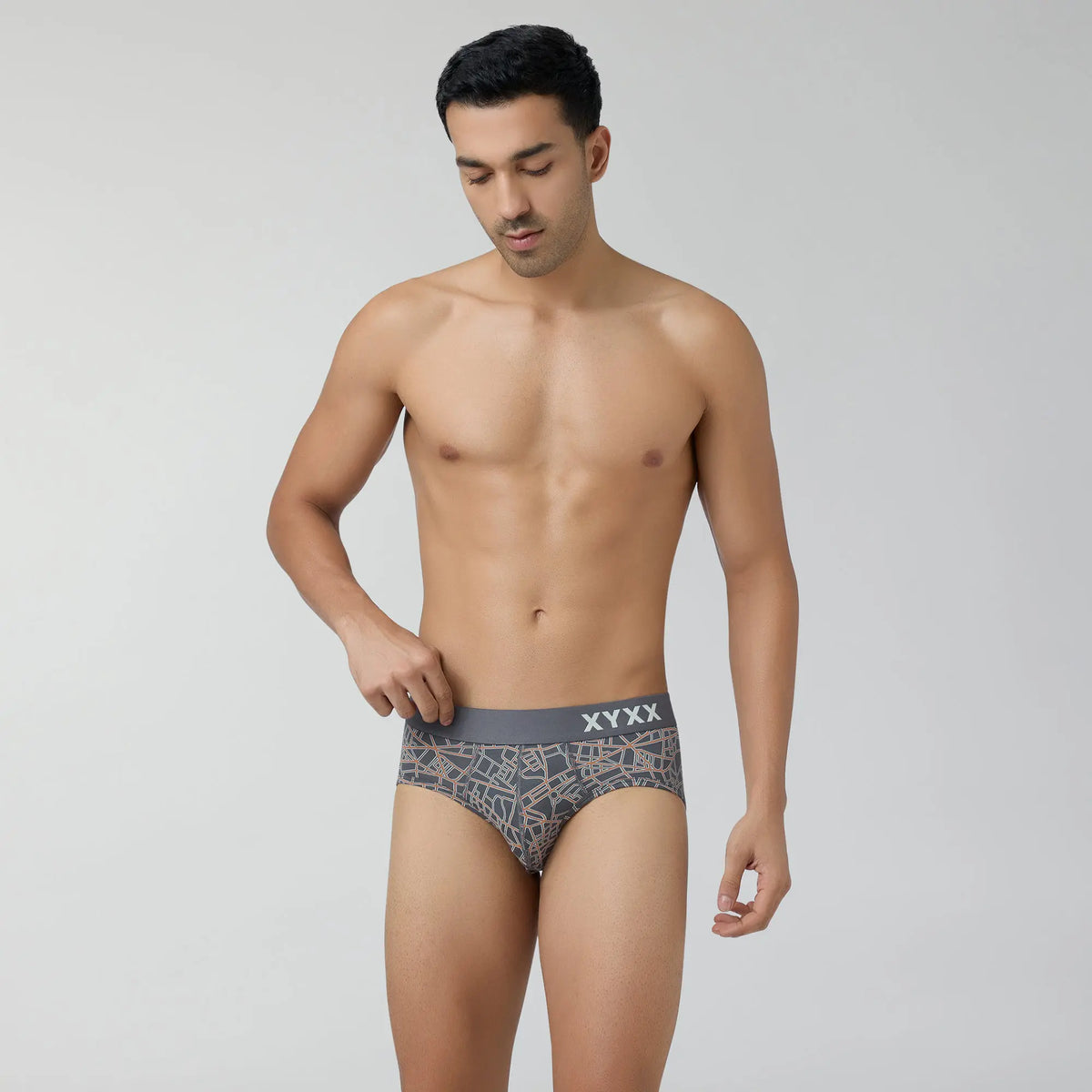 XYXX Urbane Modal Briefs Map Grey - view 3