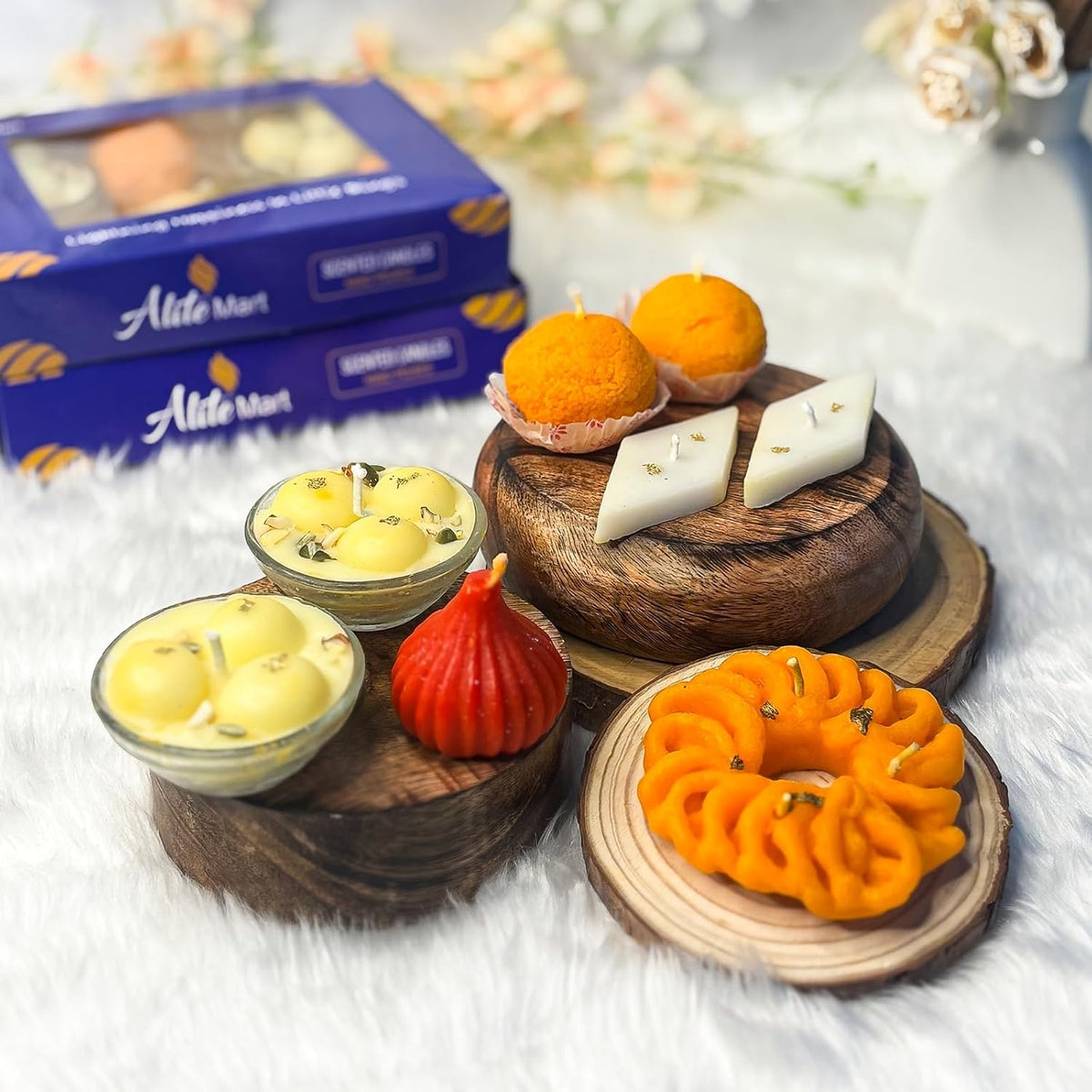 Alite Mart Mithai Candles Gift Box 8 Pieces