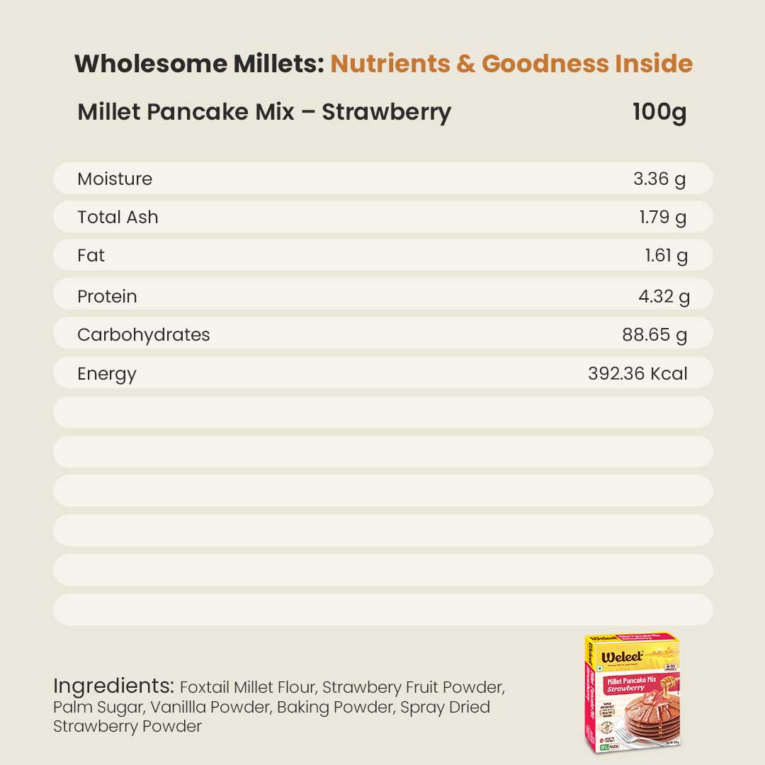 Weleet Millet Pancake Mix Strawberry (Pack of 2)