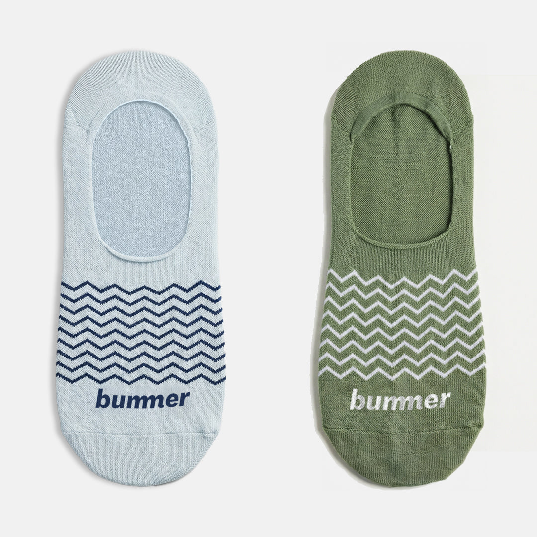 Bummer Unisex No Show Socks - 2 Pack