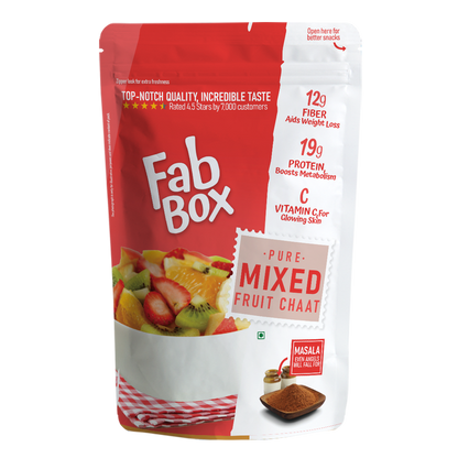 A vibrant close-up of Fabbox Exotic Fruits Mix Masala in a family pack, showcasing colorful dried fruits. - Image 2