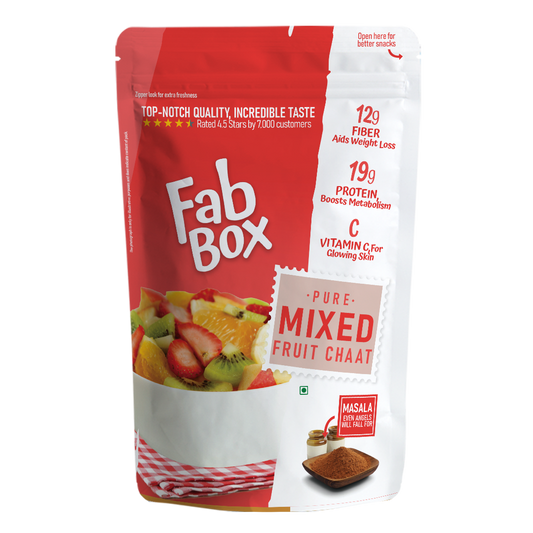 A vibrant close-up of Fabbox Exotic Fruits Mix Masala in a family pack, showcasing colorful dried fruits. - Image 2