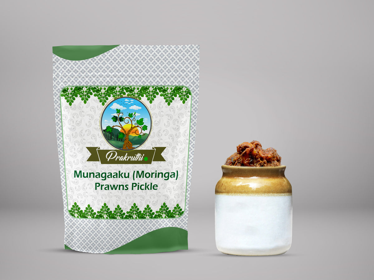 Prakruthi Munagaaku (Moringa) Prawns Pickle - PUSHMYCART