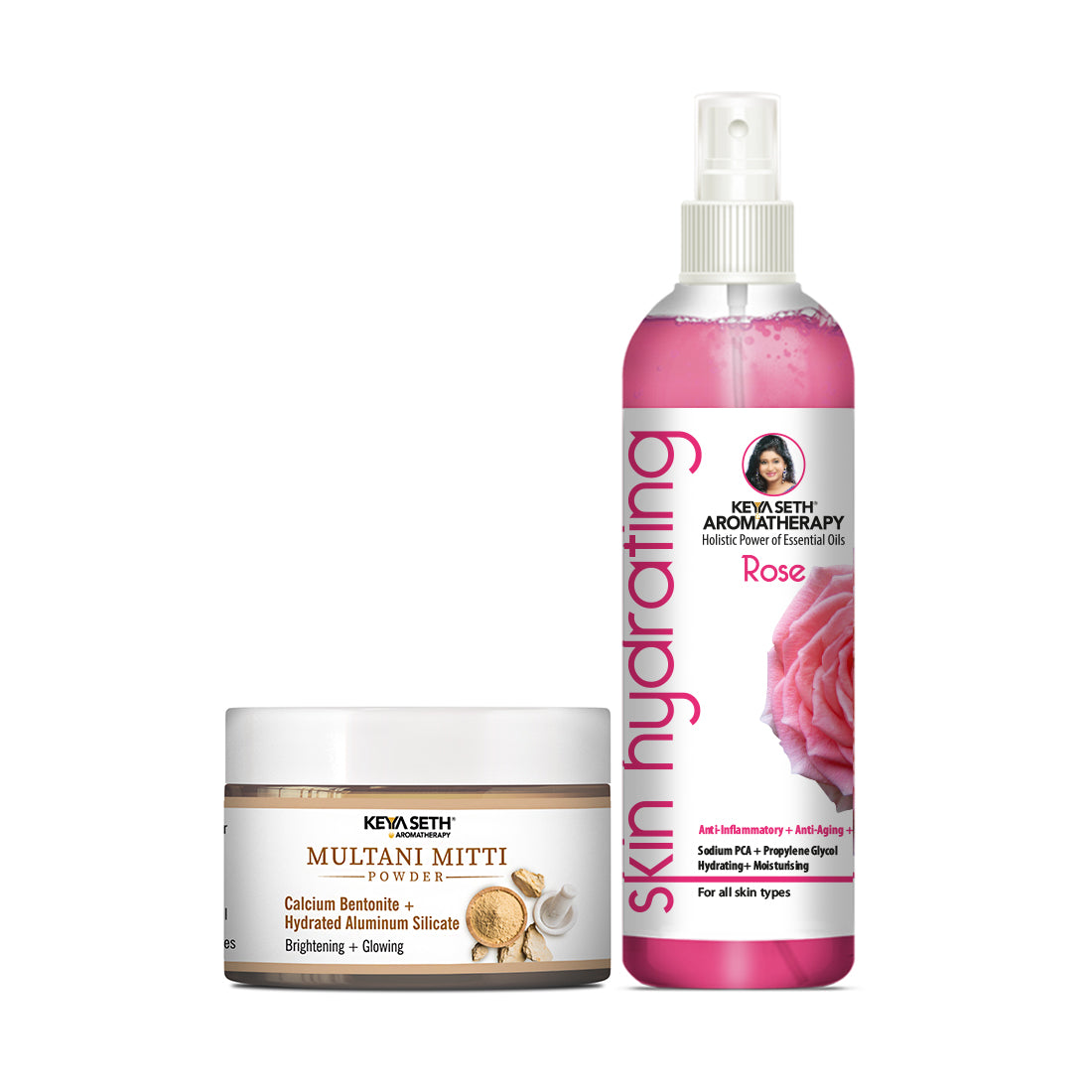 Keya Seth Aromatherapy Multani Mitti Face Pack & Rose Toner Combo