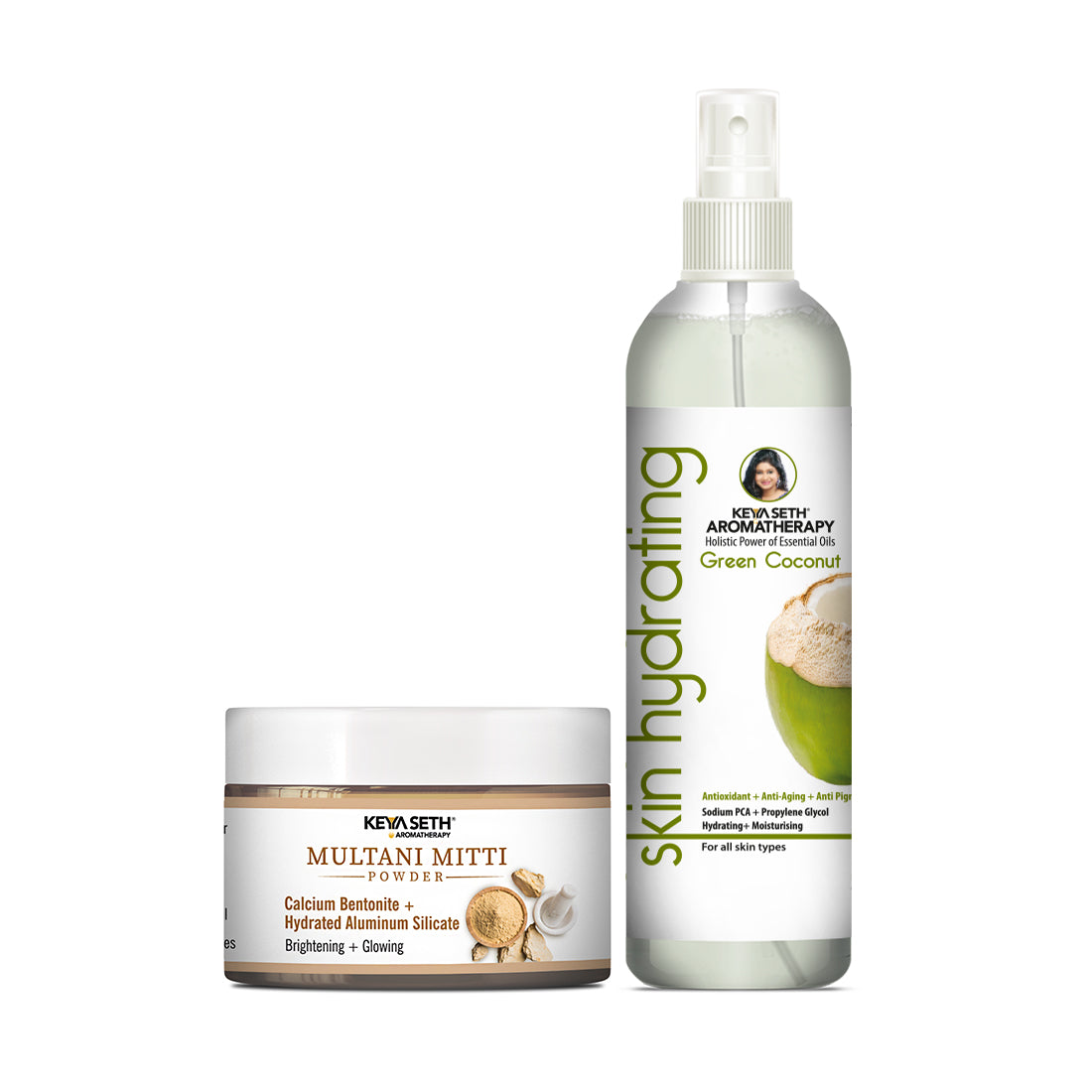 Keya Seth Aromatherapy Multani Mitti Face Pack & Green Coconut Toner Combo