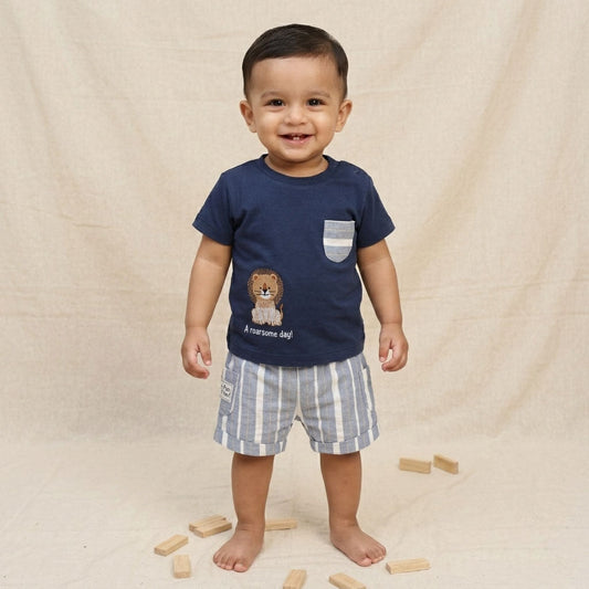 Bachpan kids wear New born casual wear set- Blue