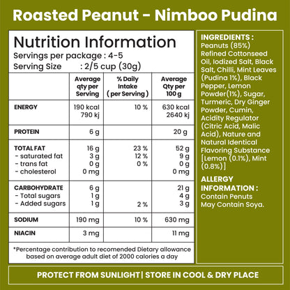 Jabsons Foods Nimboo Pudina Roasted Peanuts