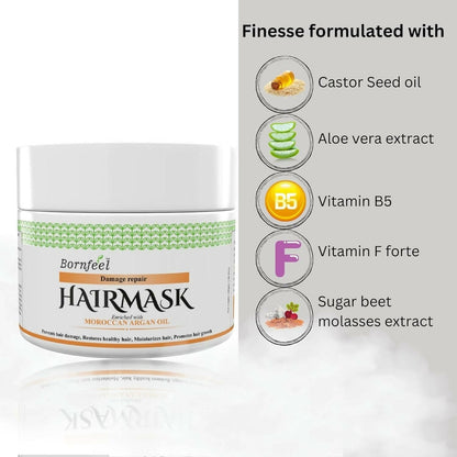 Bornfeel Damage Repair Hair Mask Enriched With Moroccan Argan Oil - PUSHMYCART