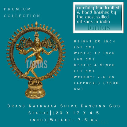Tamas Brass Natrajaa Shiva Dancing God Statue - PUSHMYCART