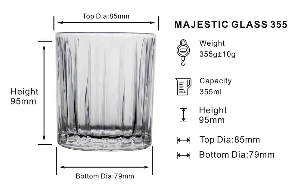 Dubblin Majestic Whiskey Glass Set 355 ml