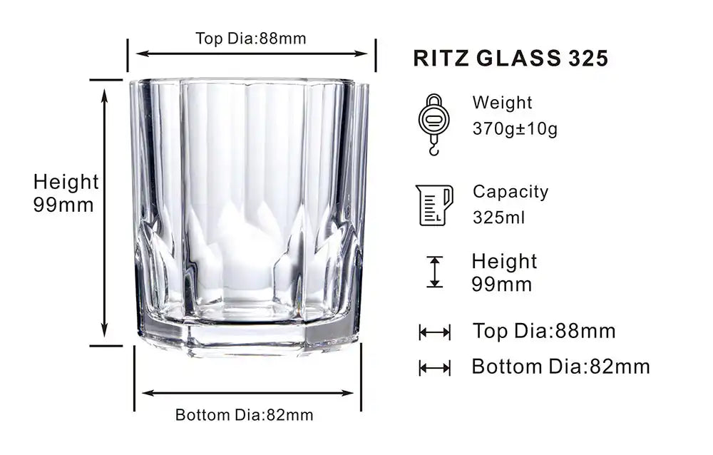 Dubblin Ritz Whiskey Glass Set 325 ml