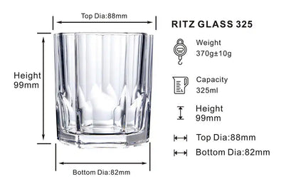 Dubblin Ritz Whiskey Glass Set 325 ml