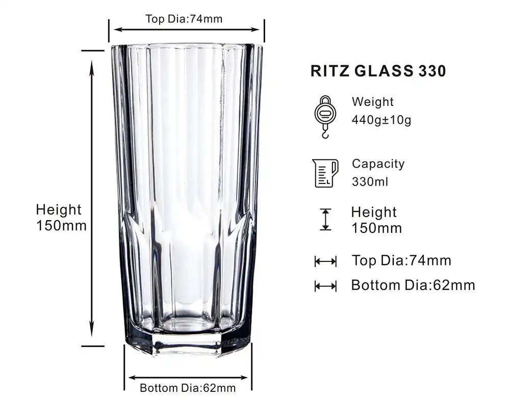Dubblin Ritz Mocktail Glass Set 330 ml