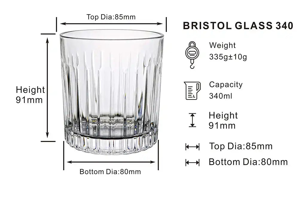 Dubblin Bristol Whiskey Glass Set 340 ml