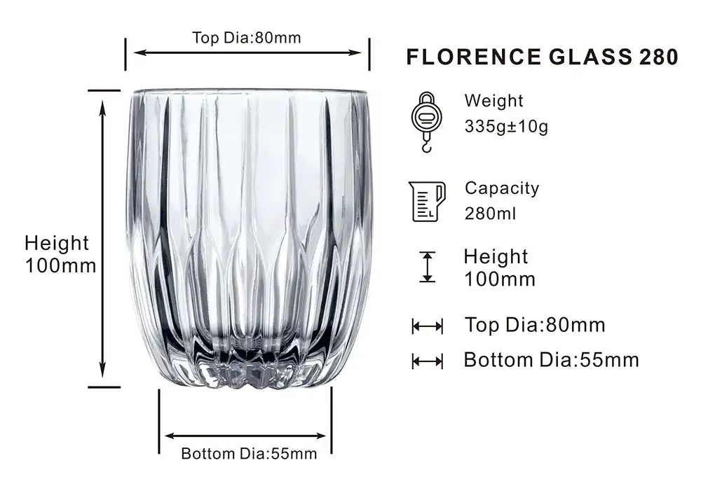 Dubblin Florence Whiskey Glass Set 280 ml